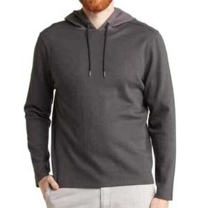 ROBERT BARAKETT Hoodie Mens L Blairhall Pullover Smoke Grey Fitted Cotton NWOT‎